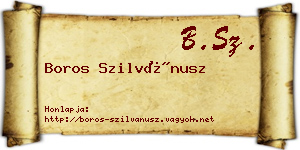 Boros Szilvánusz névjegykártya